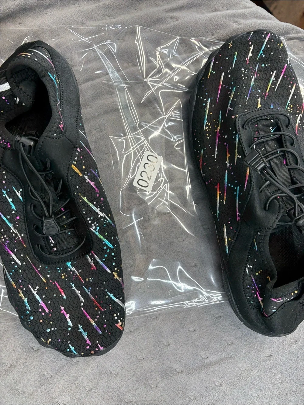Men's Black Boat Shoes with Color Splash Accents